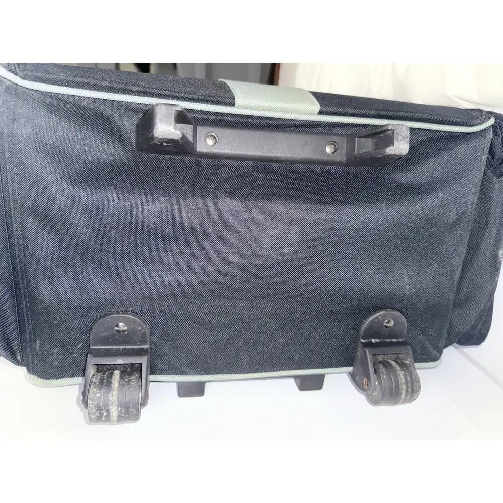 Rolling Tote Multiuse Wheeled Carrier Storage Bag Case Rubbermaid With Pockets